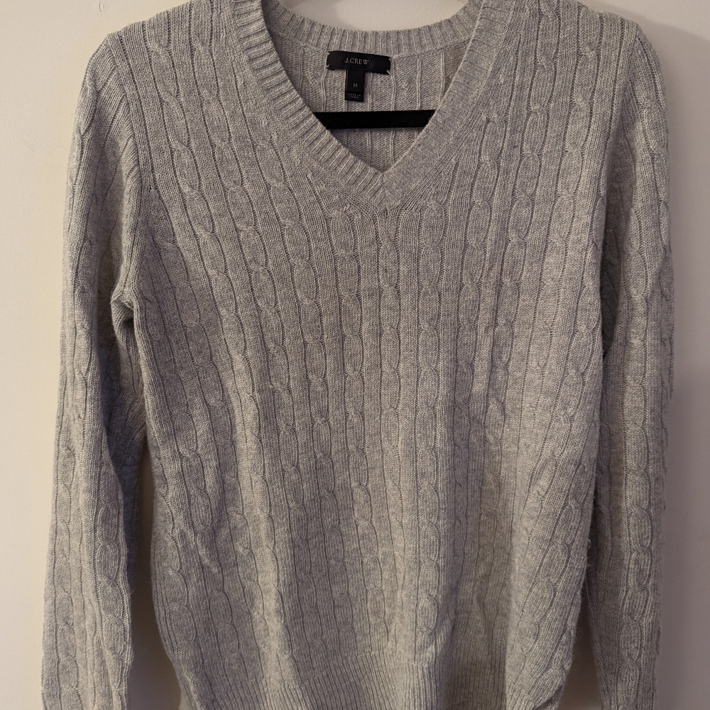 J.Crew Cable Knit V Neck Sweater